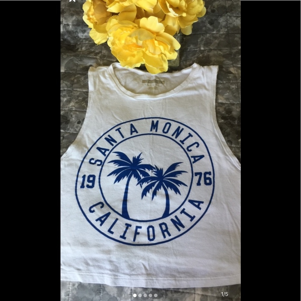 Forever 21 SM white cropped mesh tank ladies small